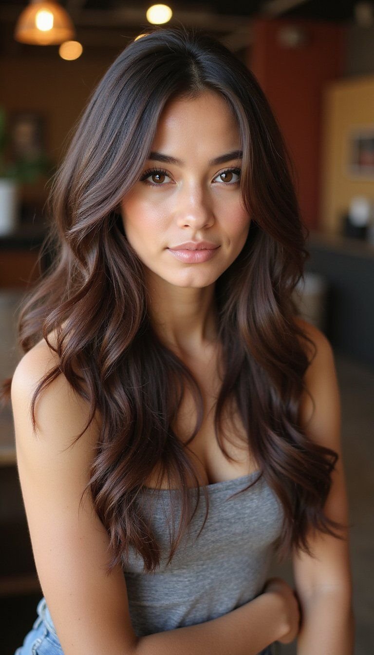 Bold Color Peekaboo With Deep Side Part