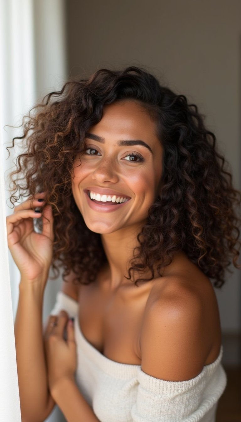 Curly Deep Side Part For Natural Curls