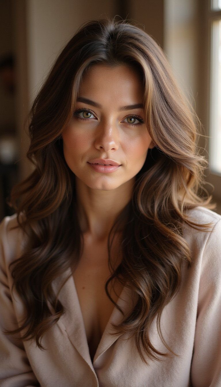 Soft Face Framing Layers And Deep Side Part