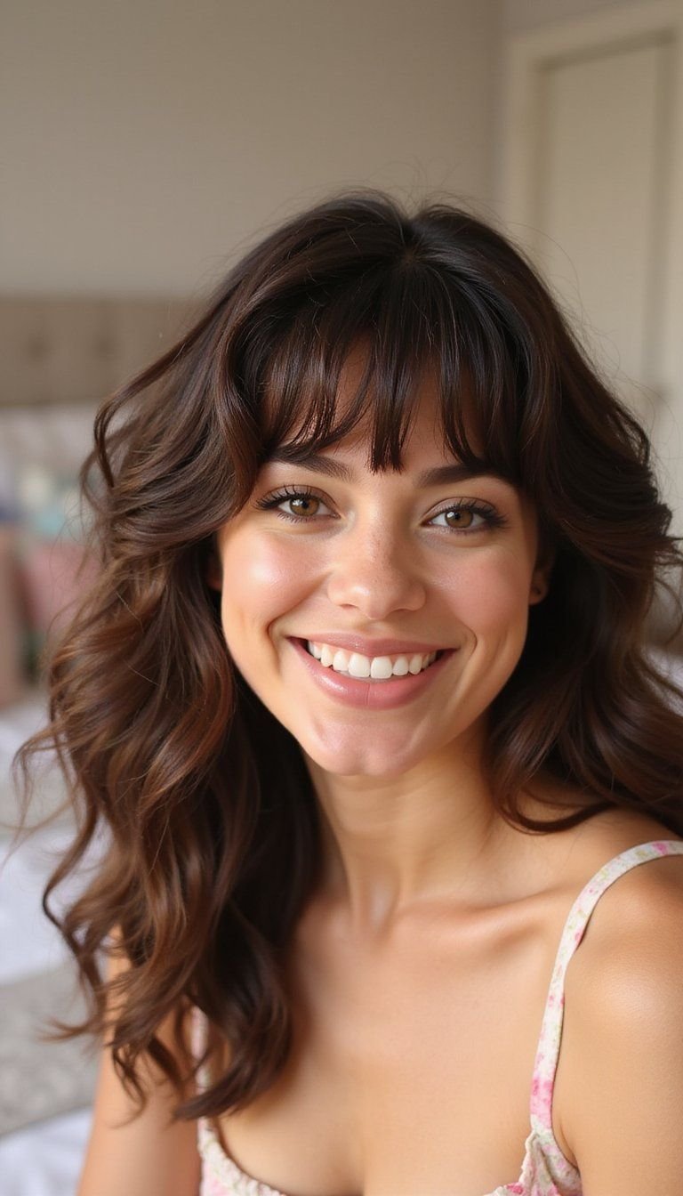 Diffused Curly Fringe And Face-Framing Pieces