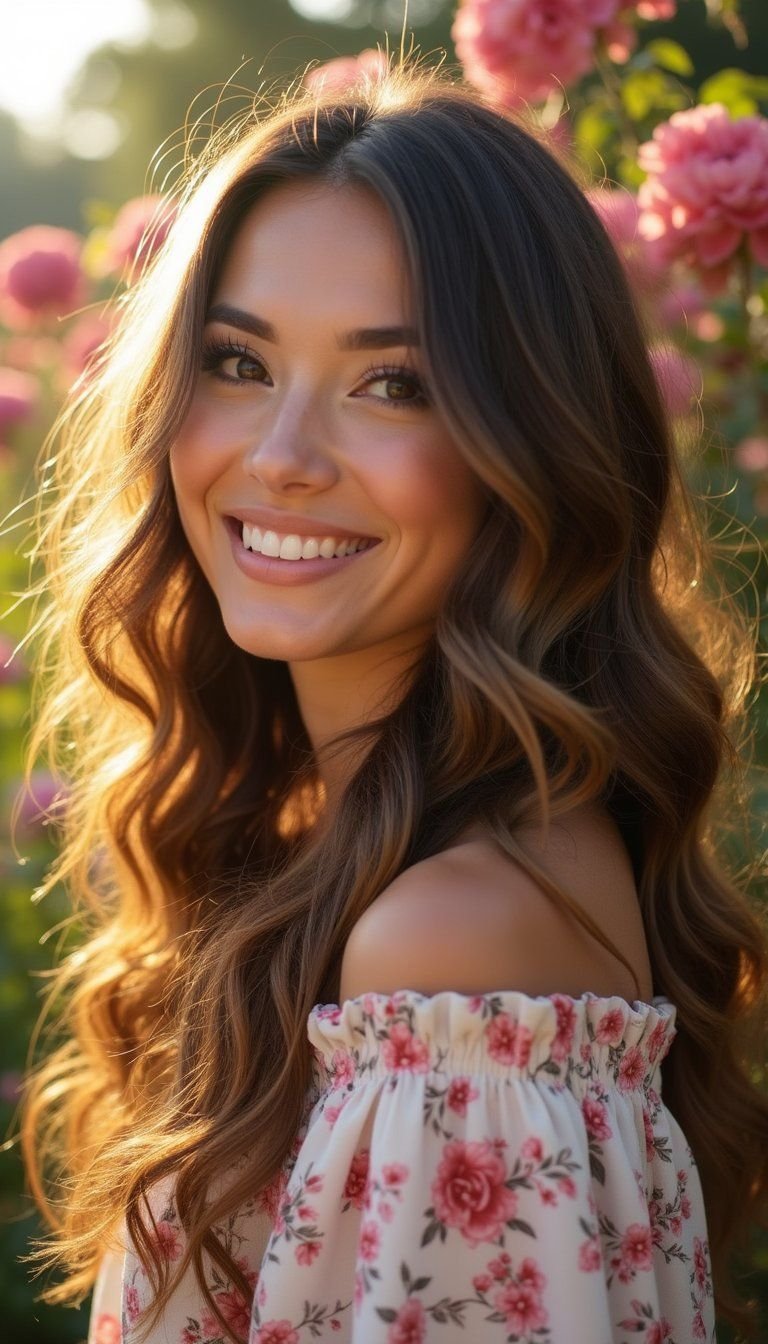 Long Diffused Curly Layers For Soft Movement