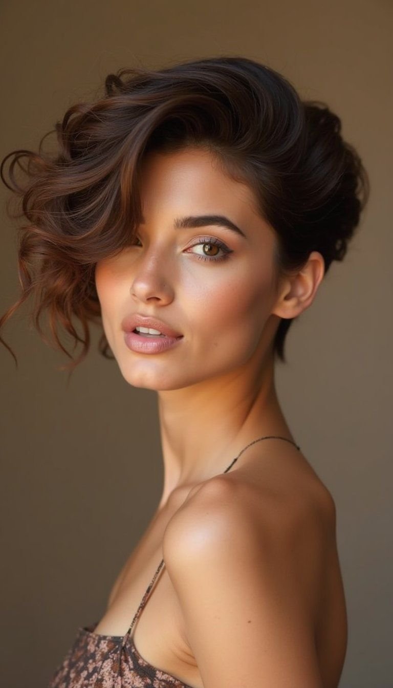 Tapered Sides With Diffused Curly Crown Shape