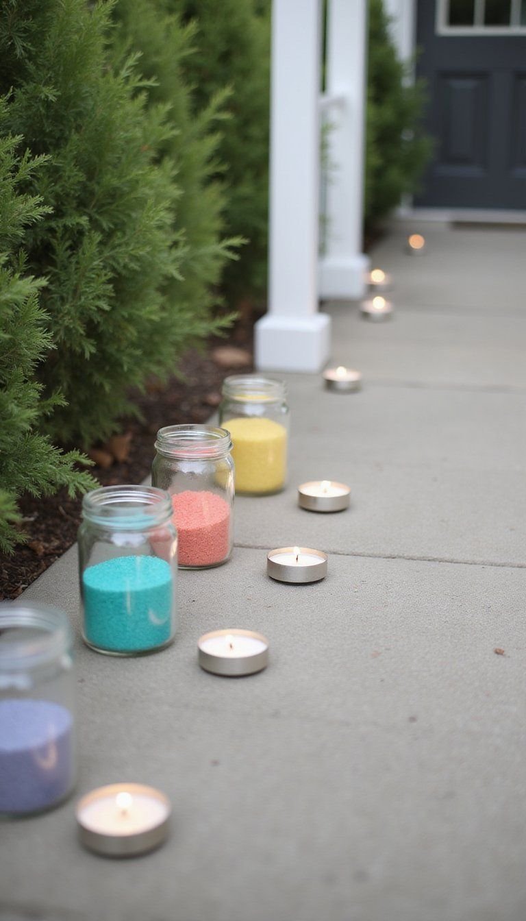 Colored Sand Jar Rangoli Border For Porch Paths