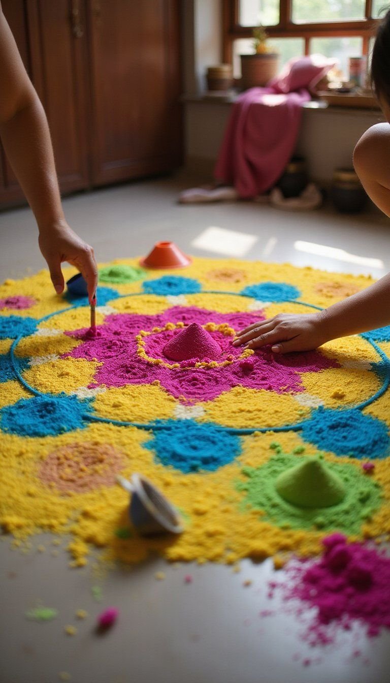 Cone Rangoli For Ultra-Precise Floral Patterns