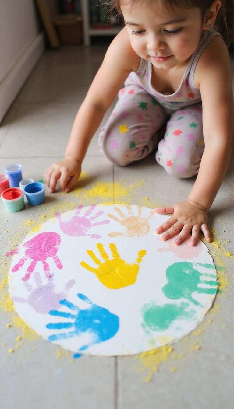 Kids Handprint Rangoli Activity For Family Fun