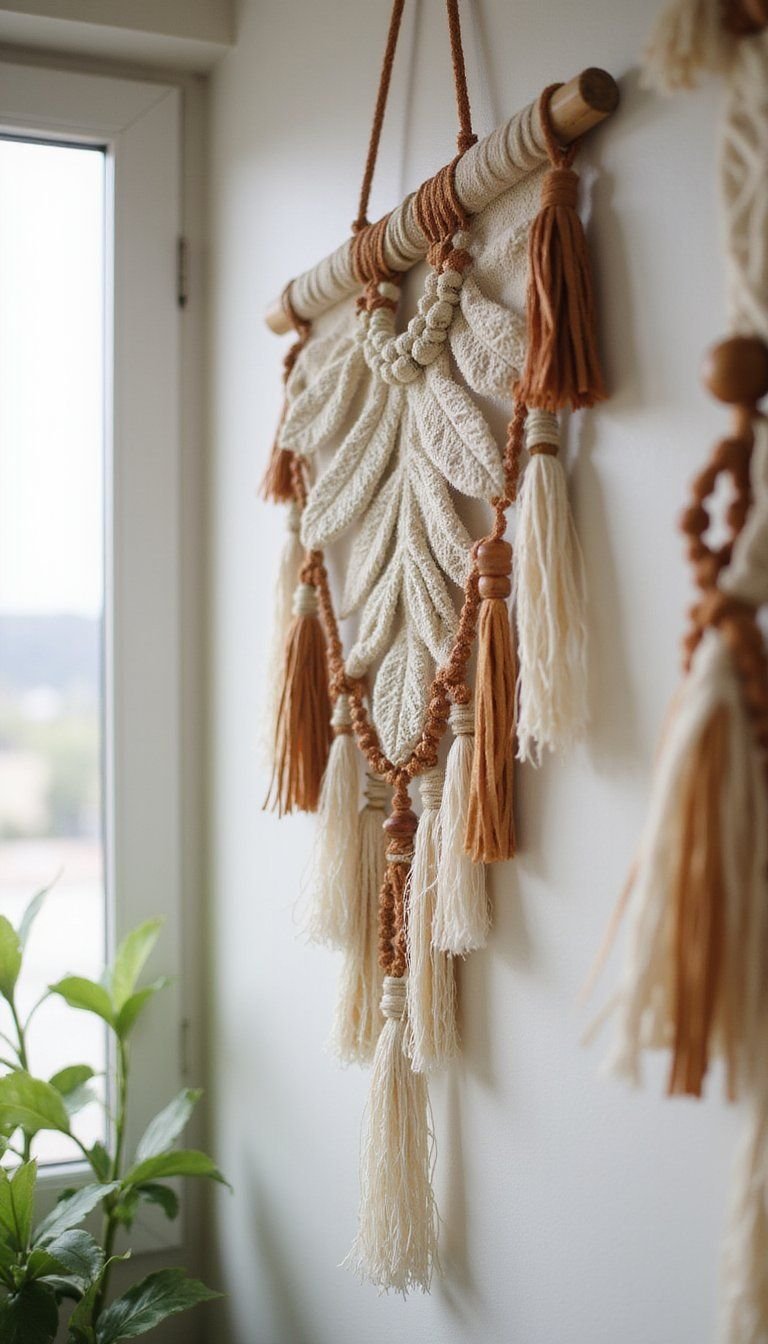 Boho Macramé Leaf Hanging For Wall Or Window