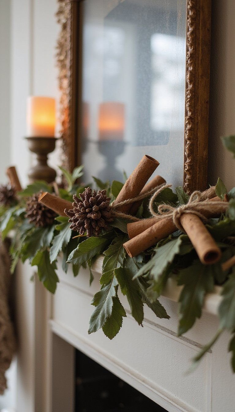 Cinnamon Stick And Leaf Scented Mantel Garland