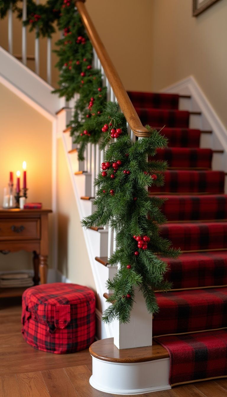Holiday Holly Leaves And Red Berry Garland