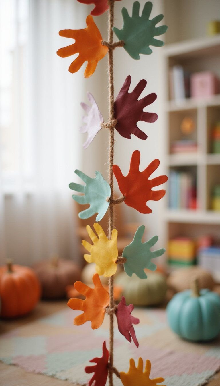 Kids’ Leaf Print Handprint Celebration Garland