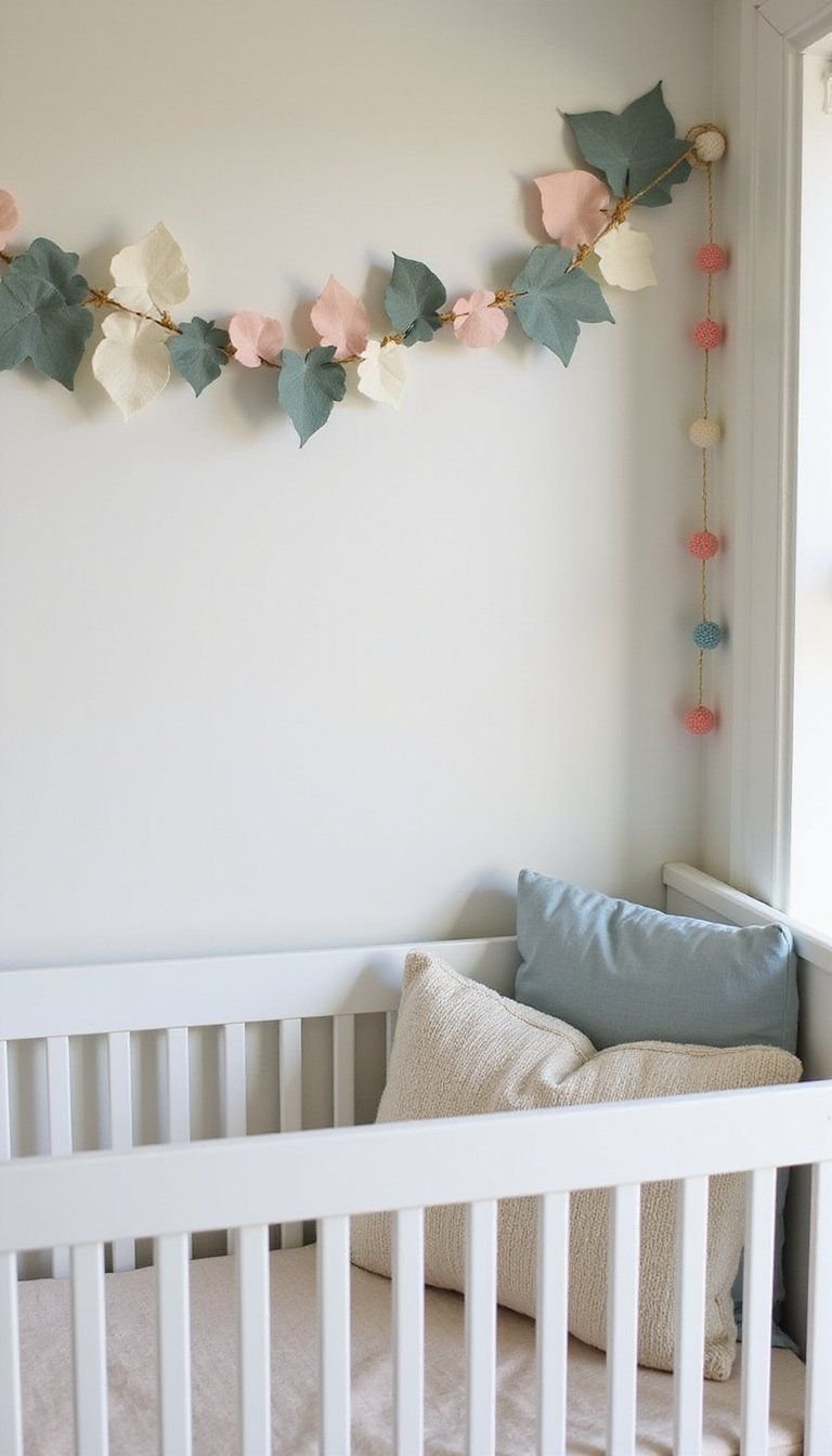 Soft Felt Leaf Garland For Nursery Or Playroom