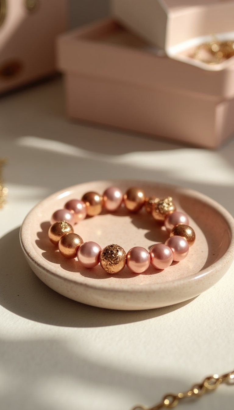 Beaded Stretch Bracelet With Birthstone Charm