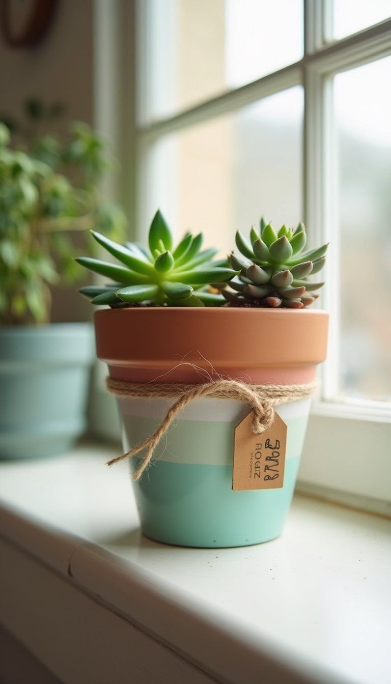 Hand-Painted Terra Cotta Flower Pot