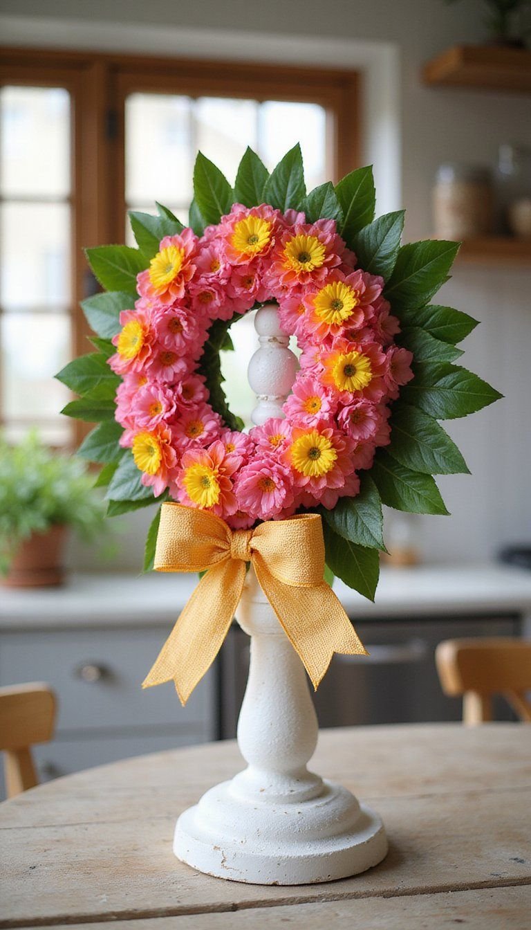 Bright Ranunculus Wreath For Easter Brunch