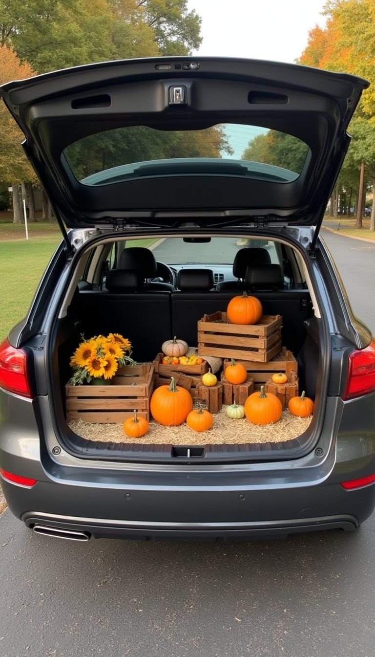 Pumpkin Patch Trunk With Rustic Crate Display