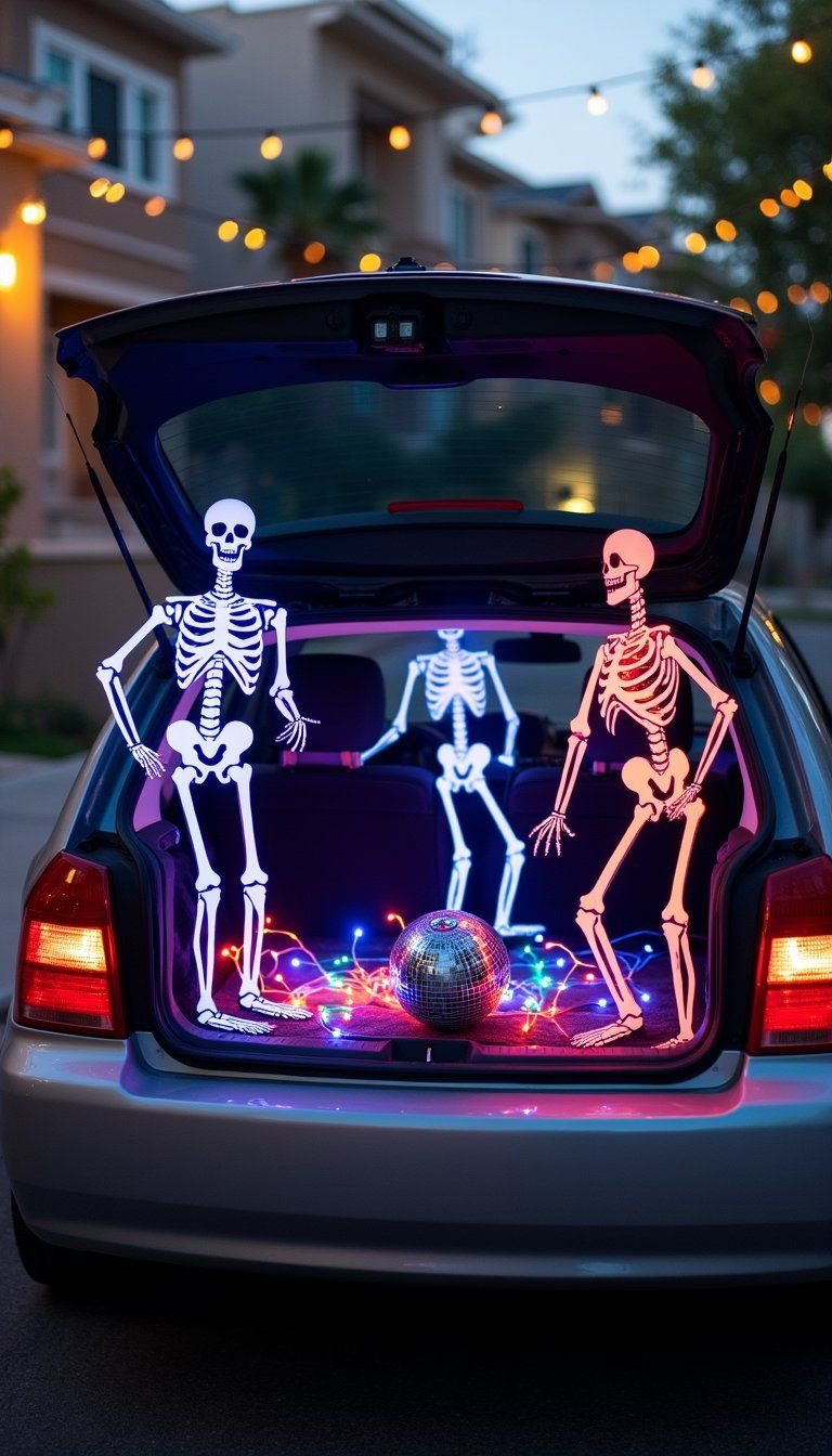 Skeleton Dance Party With Musical Props And Lights