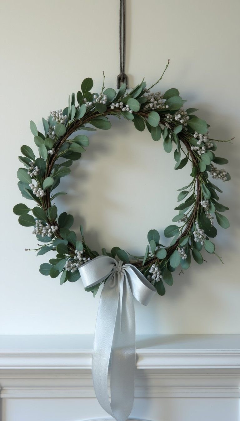 Frosted Eucalyptus With Silver Berry Accents
