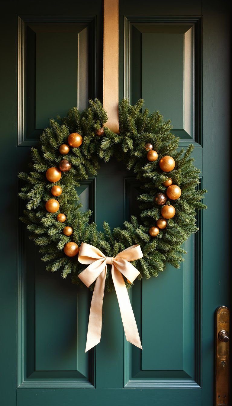 Gold Ornament And Cedar Sprig Wreath