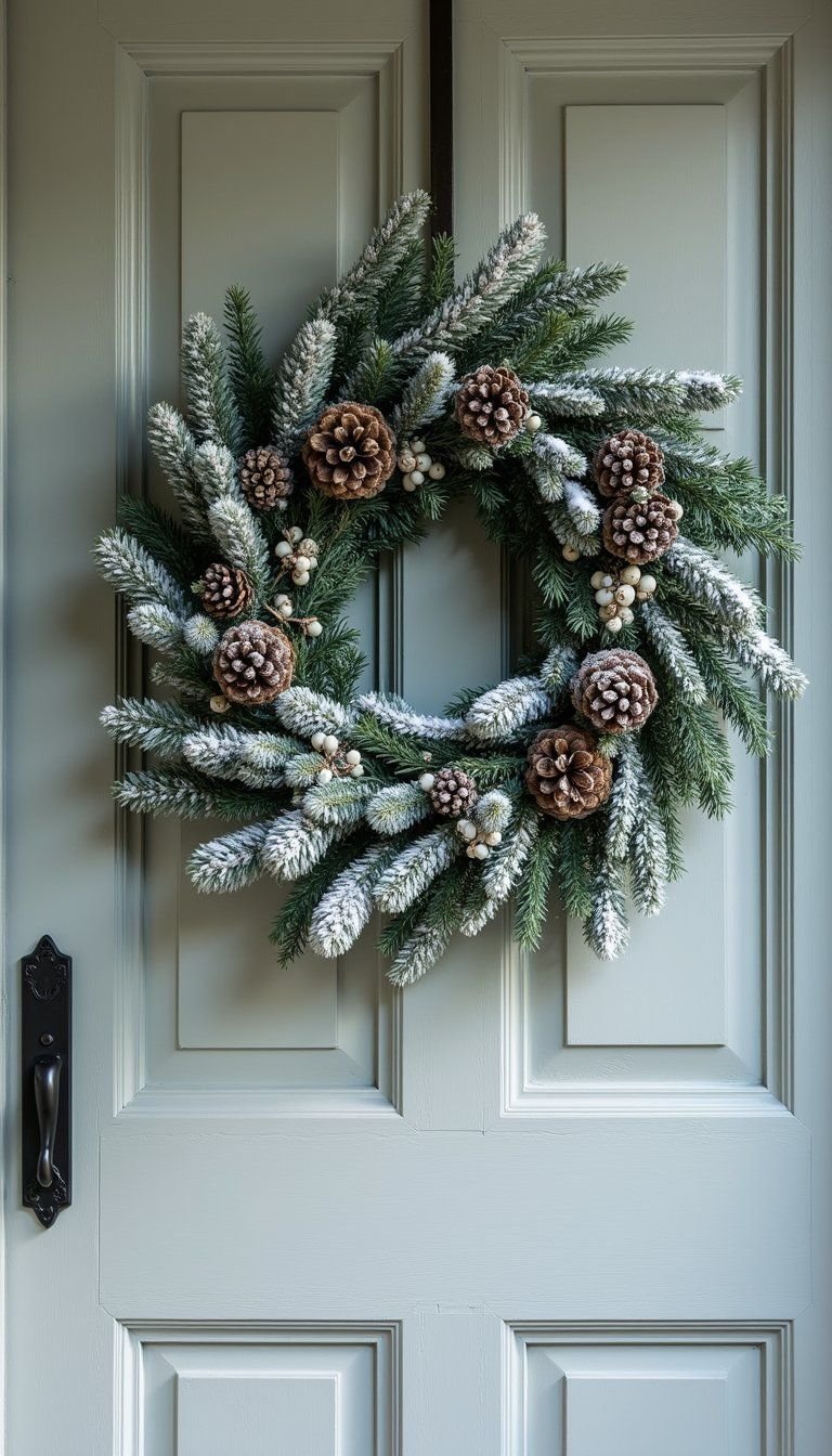 Snowy Pinecone And White Berry Wreath