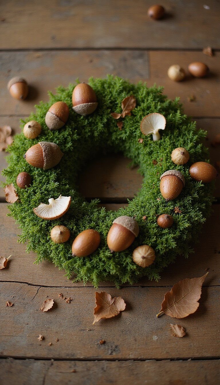 Woodland Acorn Mushroom And Moss Wreath