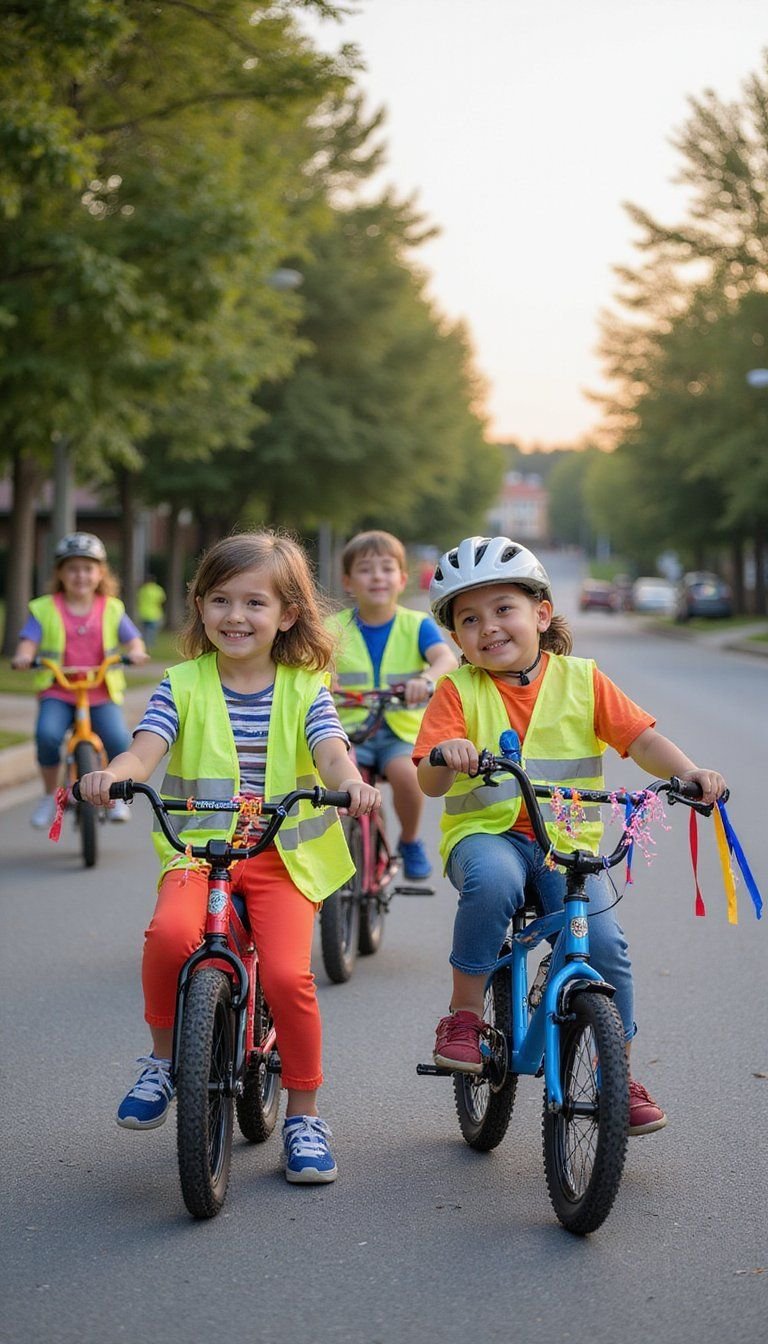 Family Bike Parade For Cleaner Streets