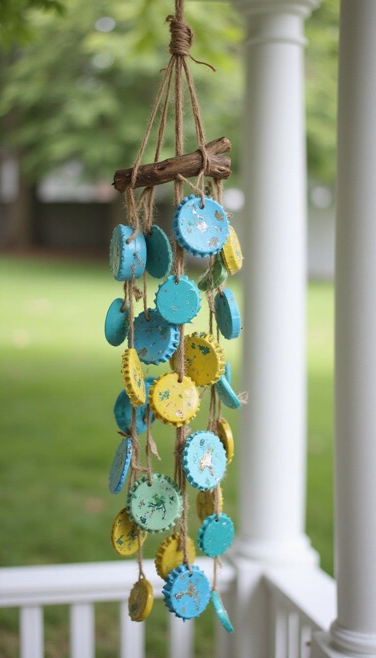 Bottle Cap Wind Chimes For Porch Decor