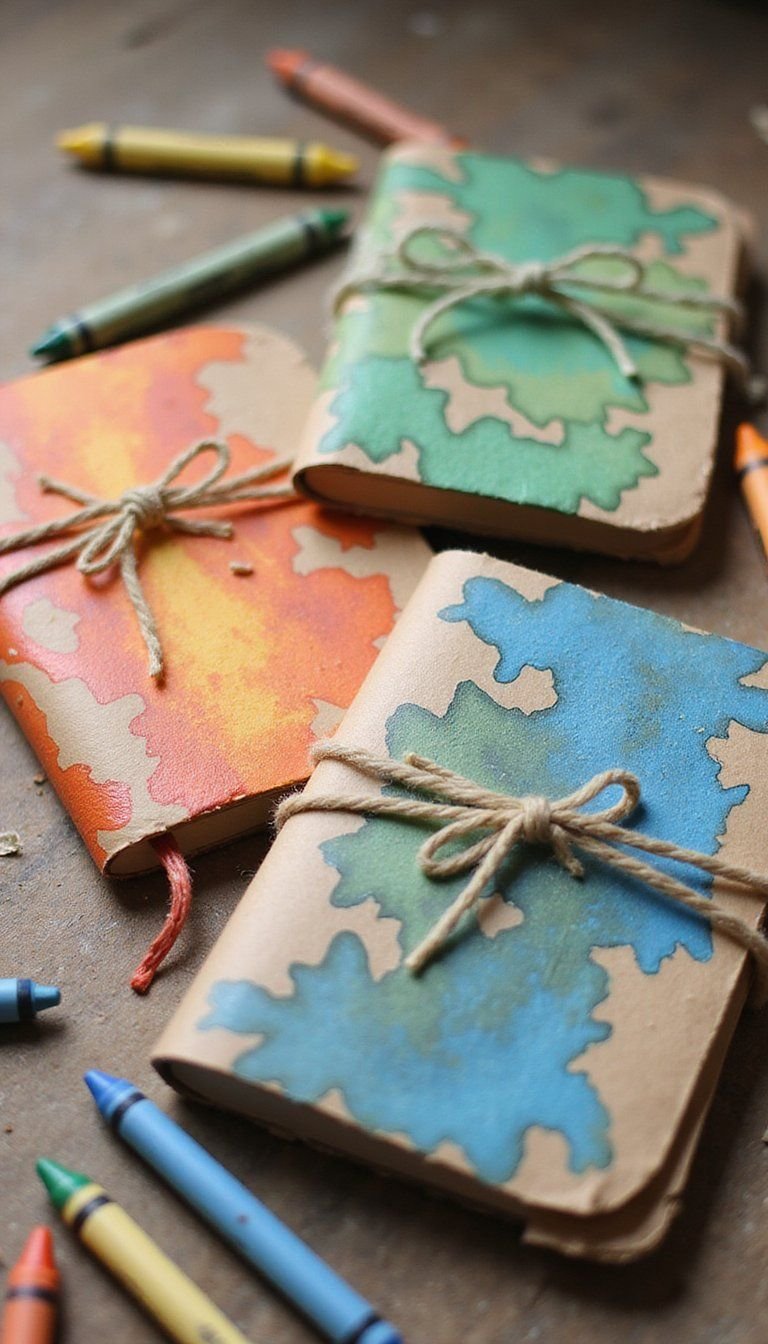 Broken Crayon Melted Art Notebook Covers