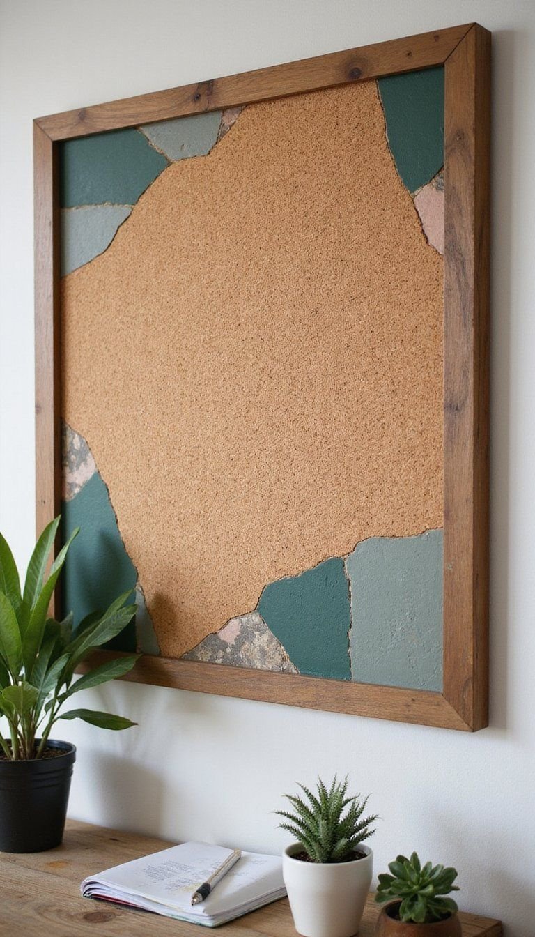 Cork Bulletin Board With Patterned Inlays