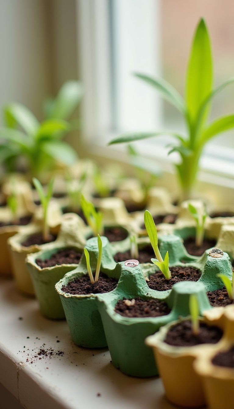 Egg Carton Seedling Starter Trays With Labels
