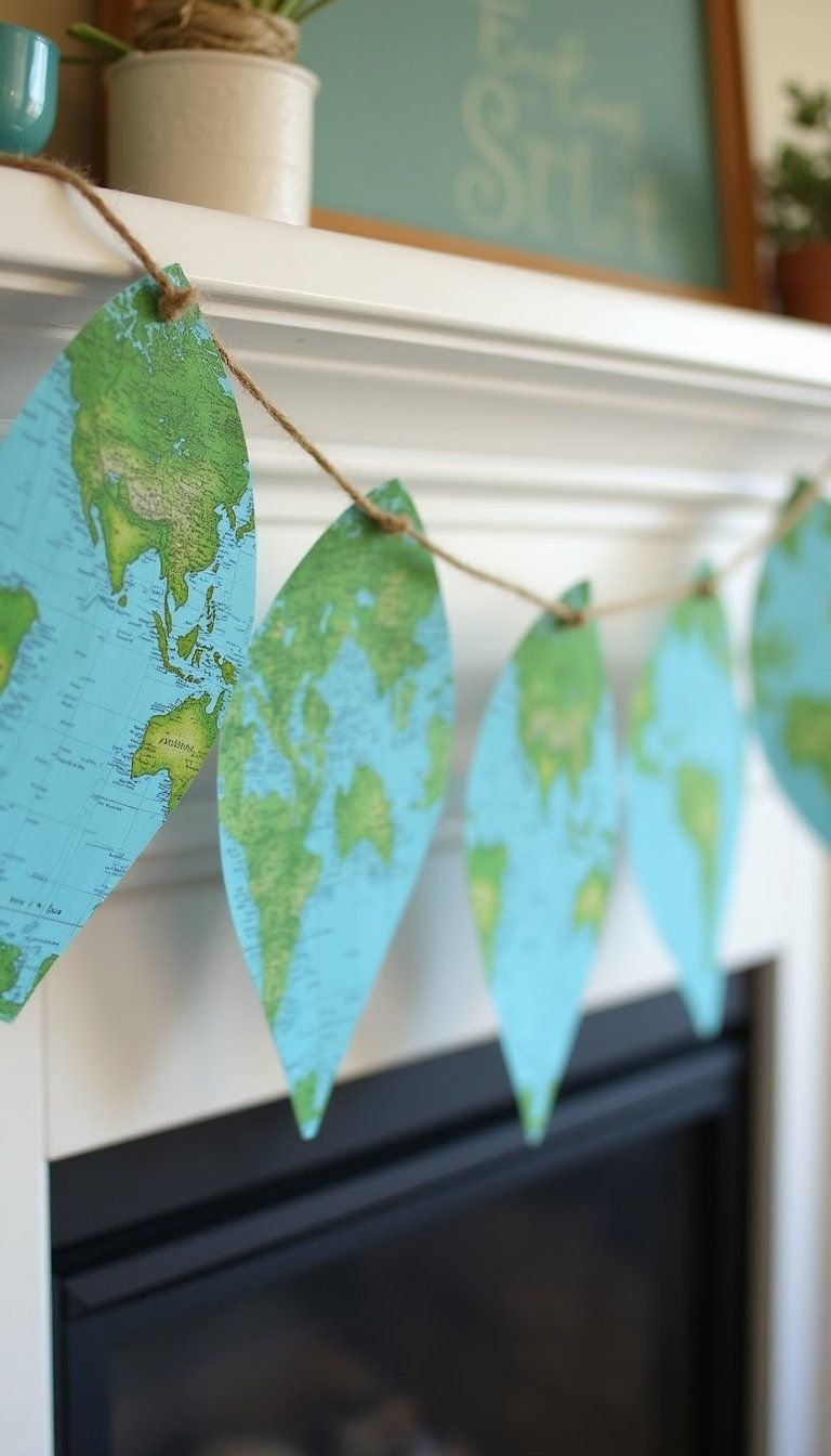 Map Paper Garland For Earth Day Parties