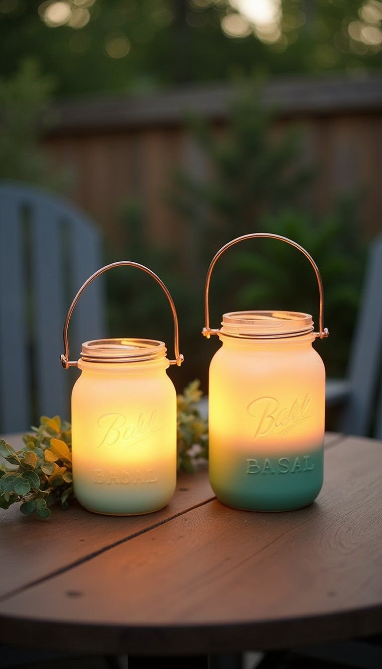 Painted Mason Jar Lanterns For Outdoor Evenings
