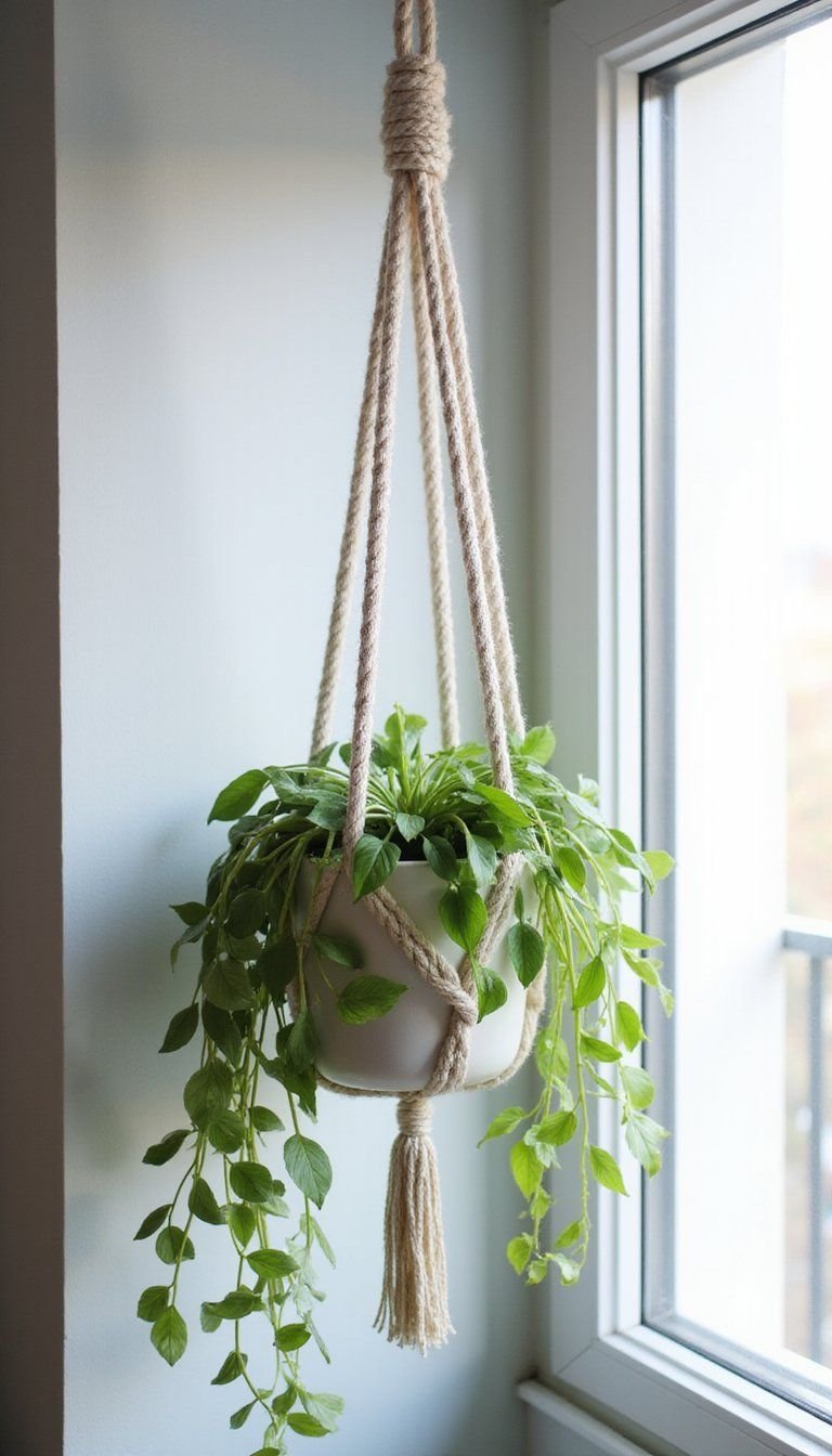 Upcycled T Shirt Rope Plant Hangers