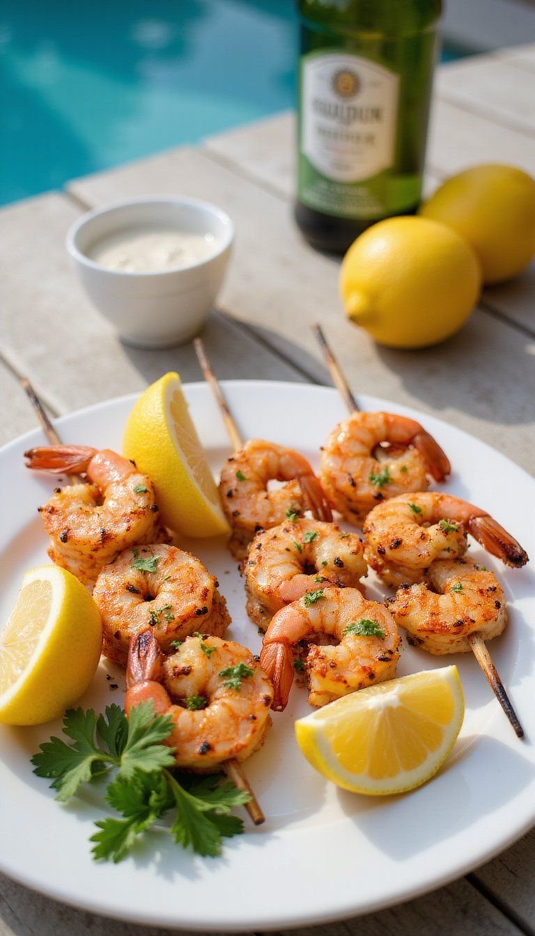 Citrus Herb Grilled Shrimp Skewers With Garlic