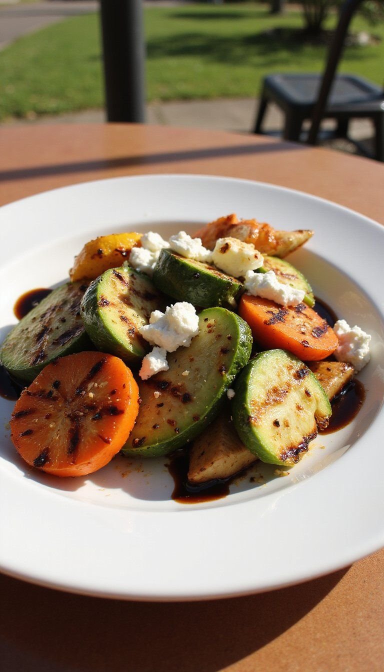 Grilled Vegetable Salad With Balsamic Drizzle And Feta