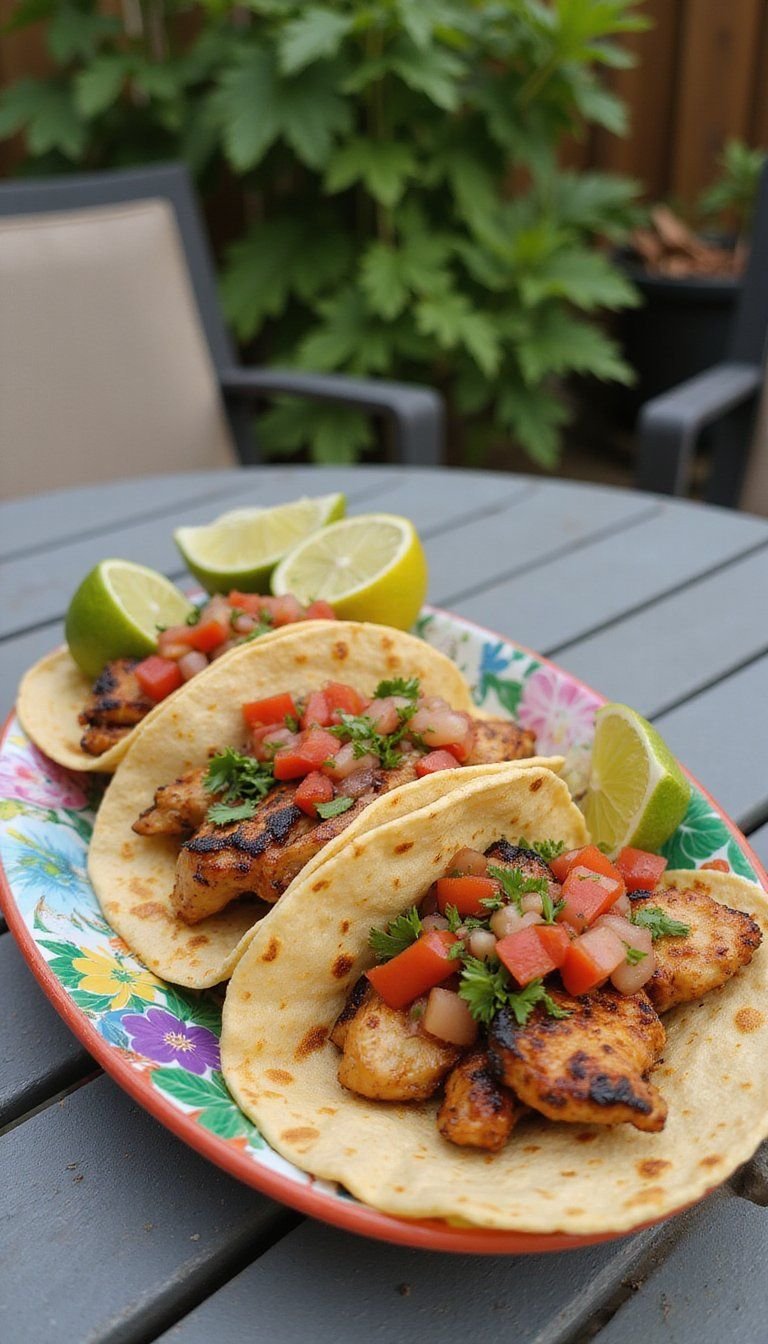 Spicy Lime Chicken Tacos Off The Grill For Parties