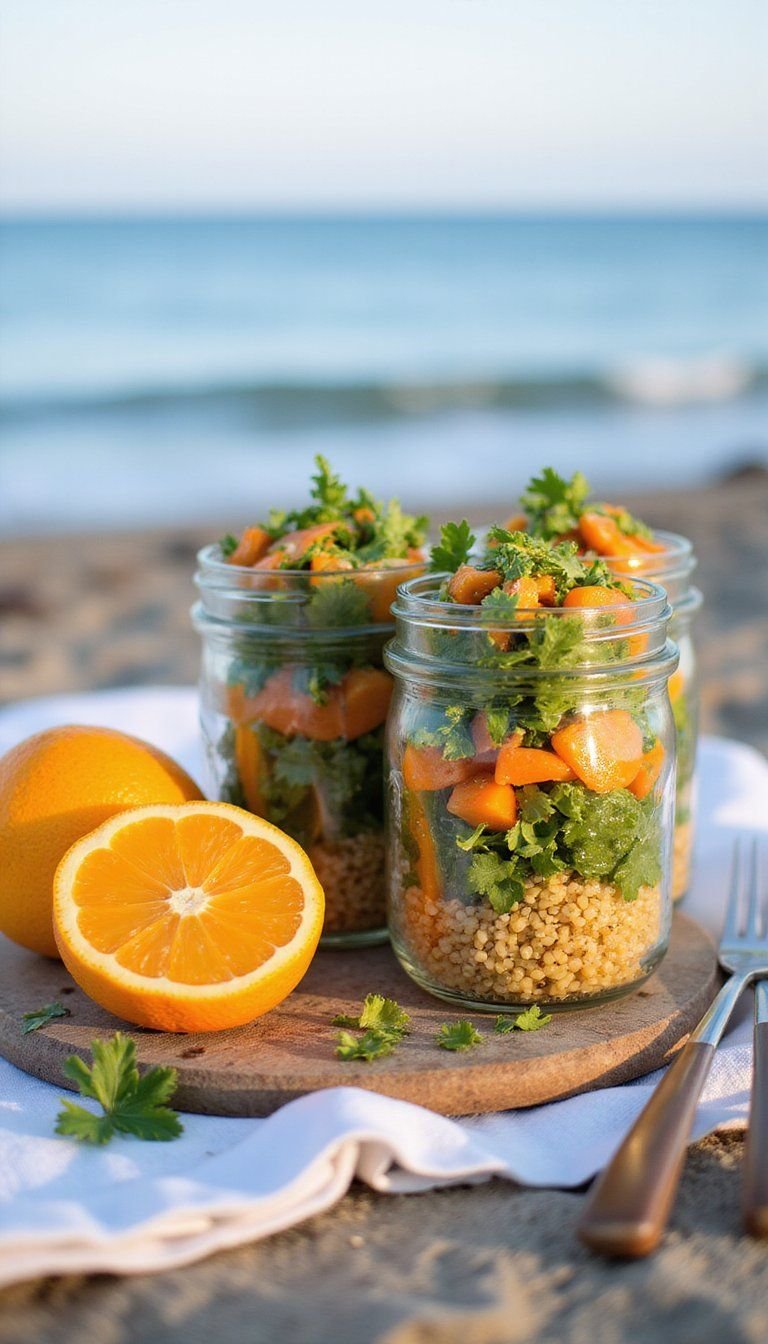 Citrus Herb Quinoa Salad In Mason Jars