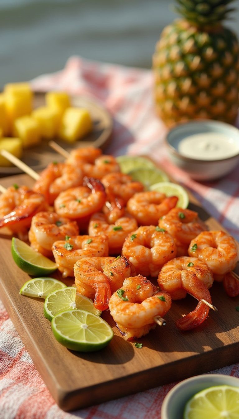 Honey Lime Shrimp Skewers For Chilled Picnics