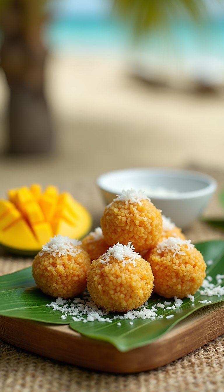 Mango Coconut Rice Balls For Sweet Snacking