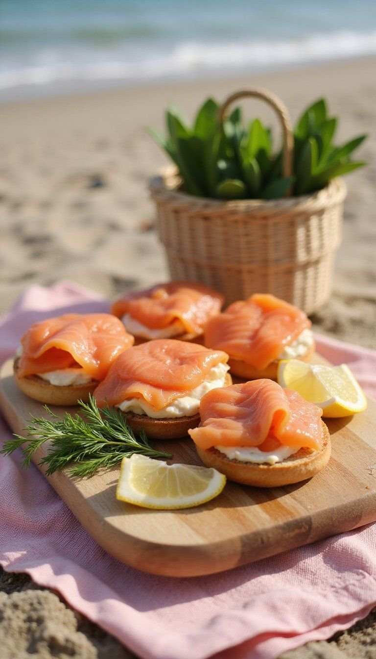 Smoked Salmon Bagel Bites For Elegant Picnics
