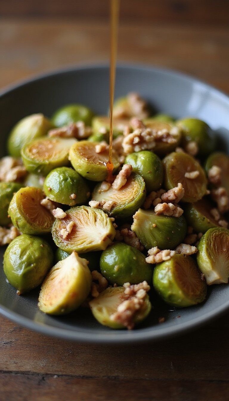 Brown Butter Brussels Sprouts With Maple Drizzle