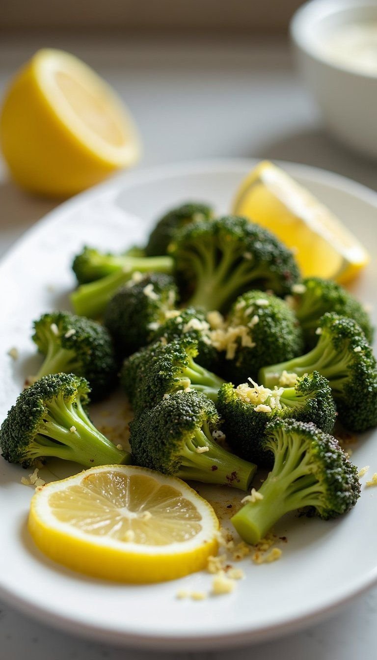 Garlic Parmesan Roasted Broccoli With Lemon Zest