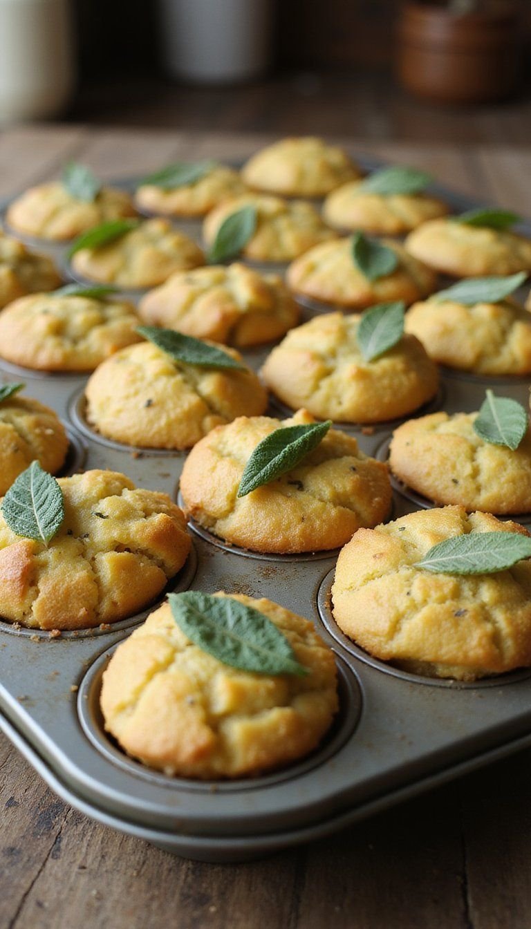 Herbed Cornbread Stuffing Muffins With Sage