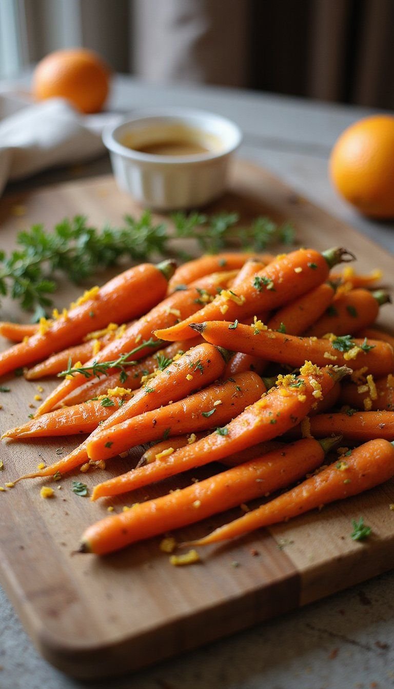 Maple Roasted Carrots With Thyme And Citrus
