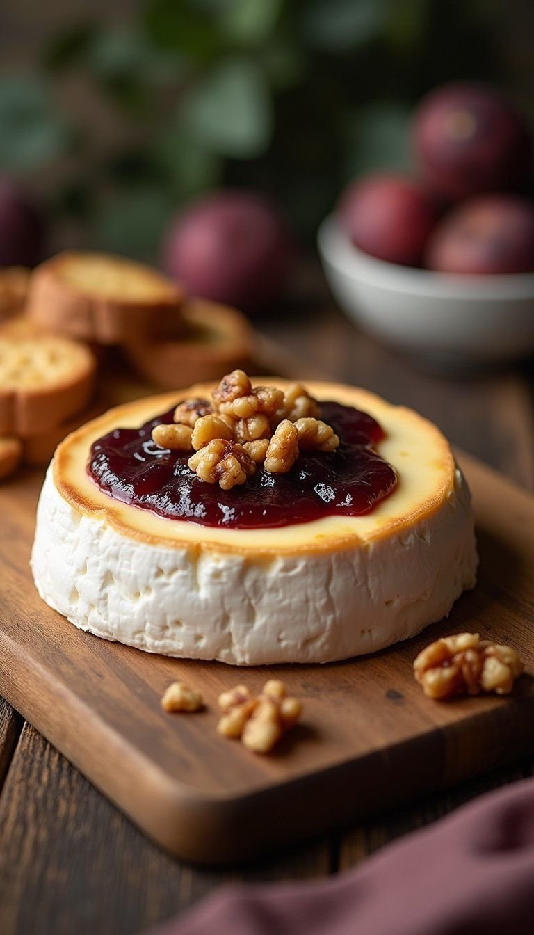 Sweet And Savory Baked Brie With Fig Jam