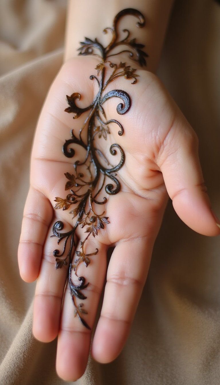 Arabic Flowing Vines On The Backhand