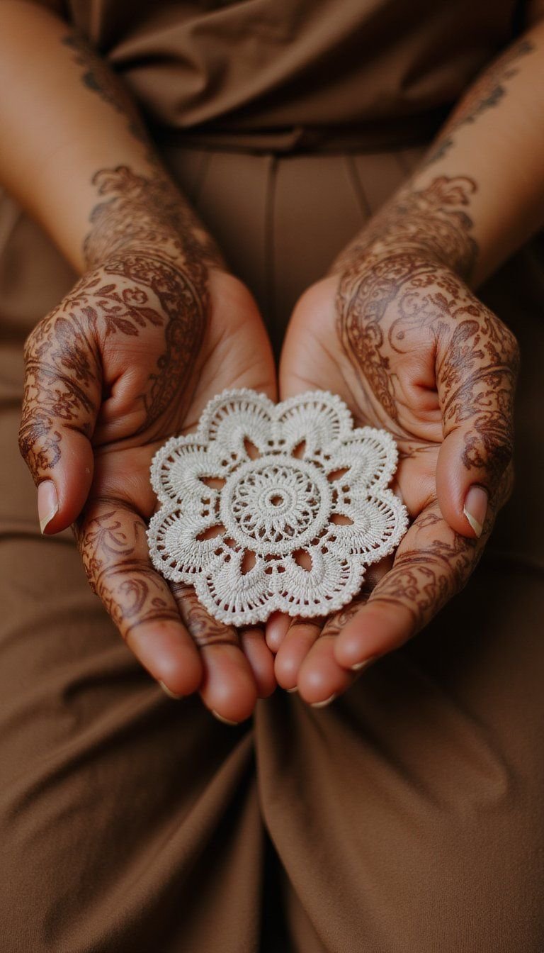 Bold Mandala Centerpiece With Lace Fill