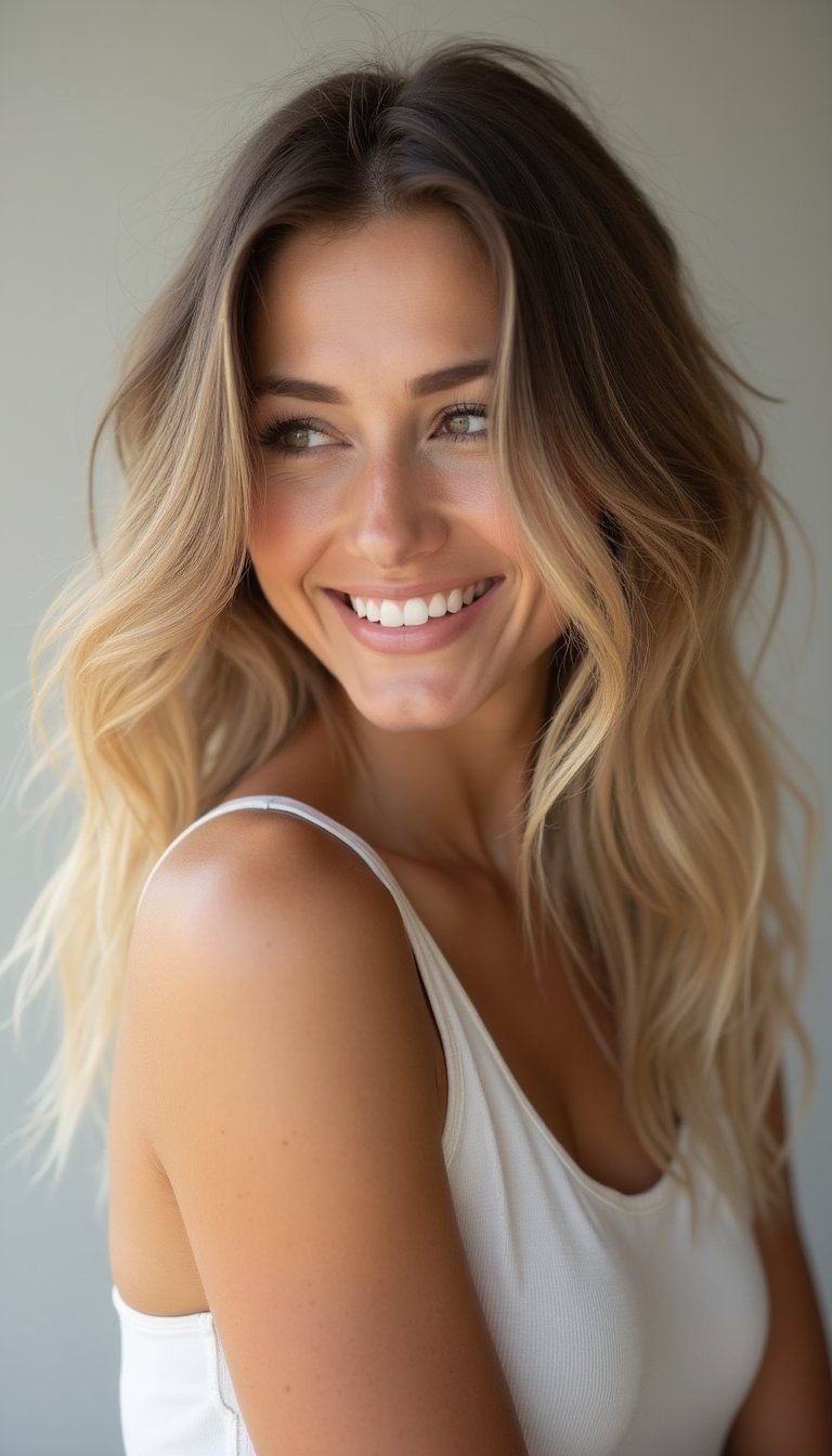 Textured Lob With Gentle Beachy Waves