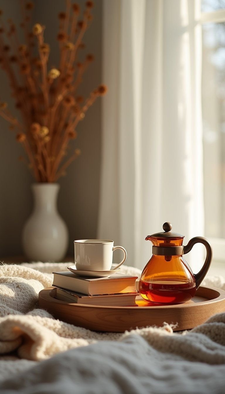 Cozy Morning Ritual Corner With Mug And Books