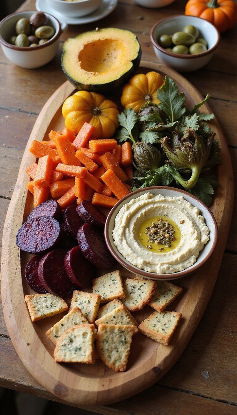 Vegan Harvest Board With Roasted Vegetables
