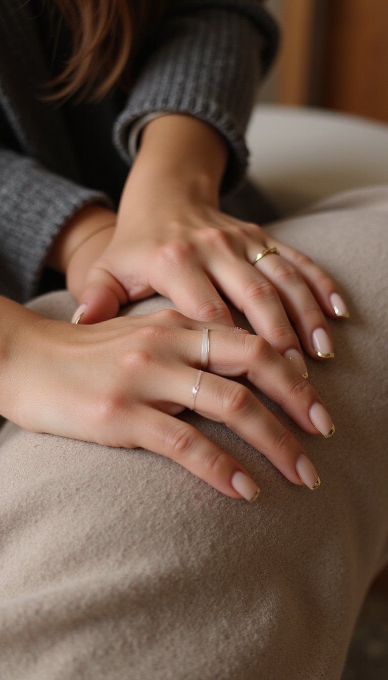 Minimal Gold Foil On Nude Bases For Elegance