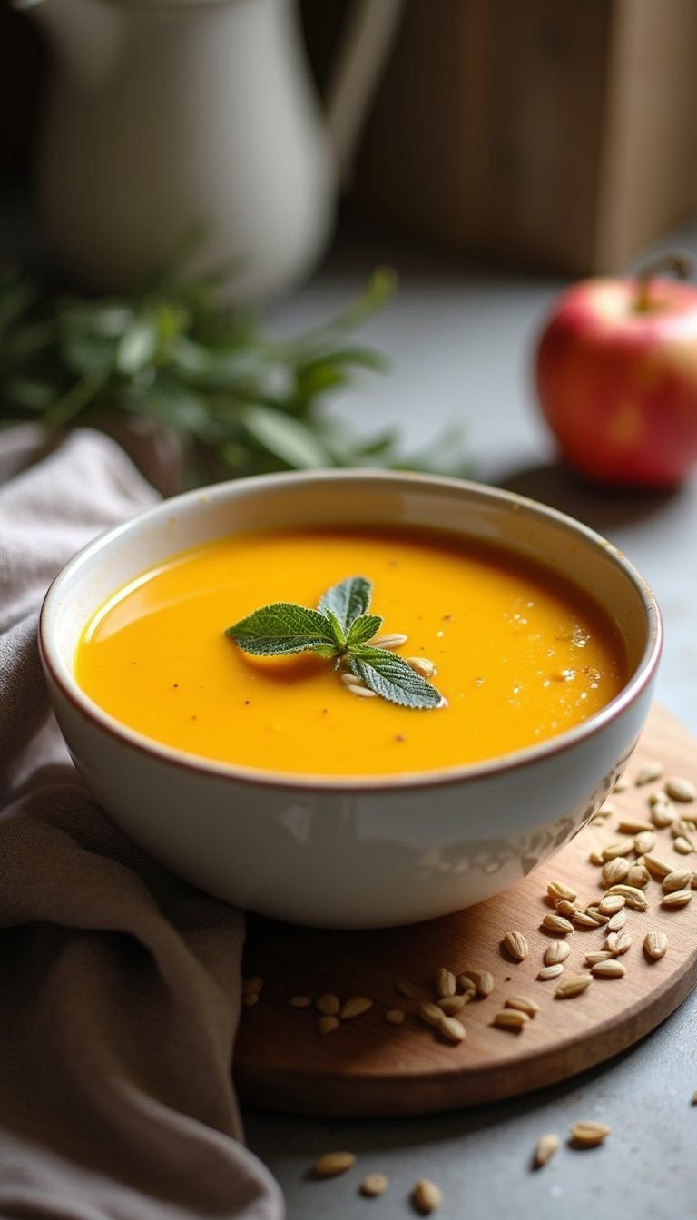 Butternut Squash And Apple Soup With Sage